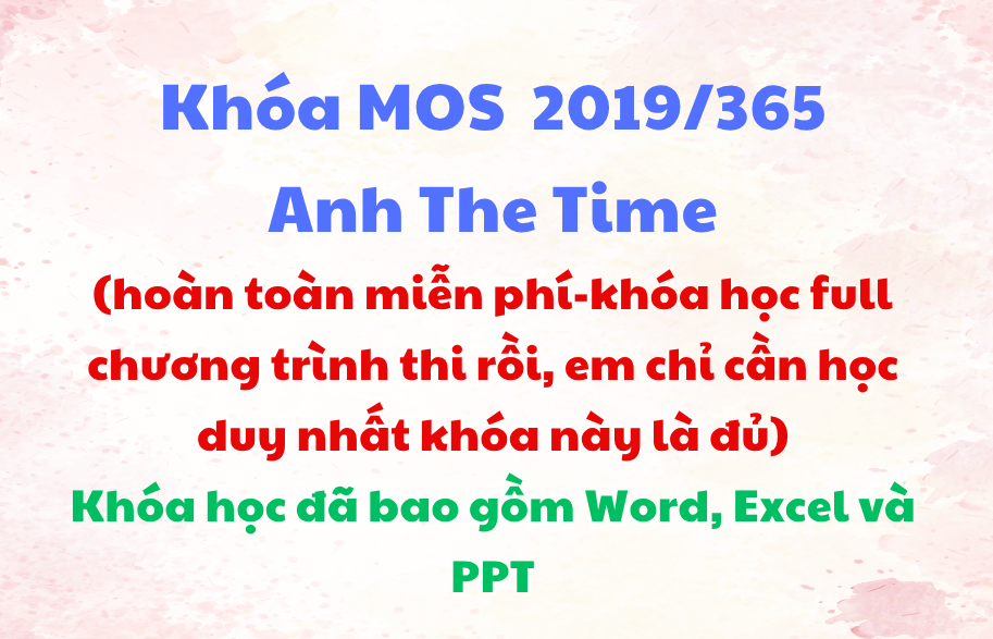 B68 Khóa MOS 2019/365 (miễn phí)